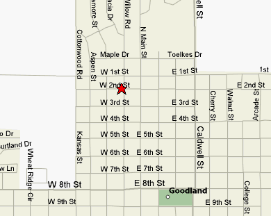 Map to Goodland Regional Medical Center